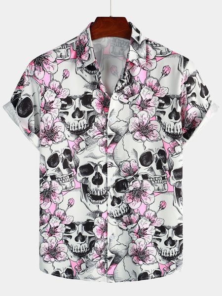 Beach Shirt Buy Skull Purple Tropical Hawaiian Shirt